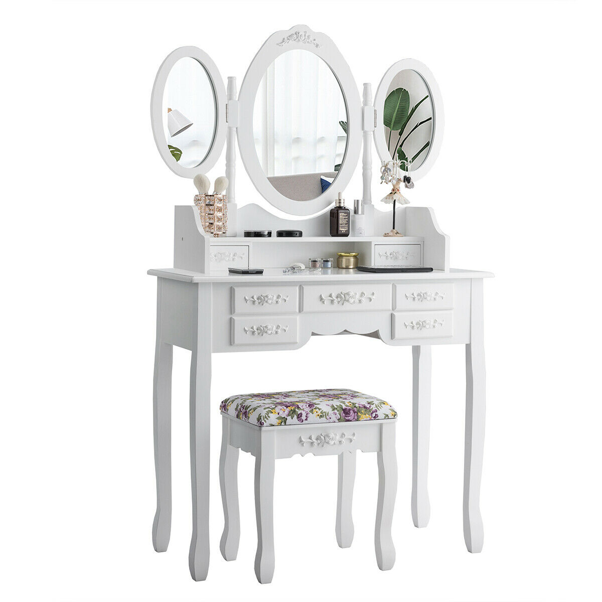 makeup dresser with mirror